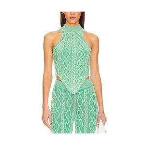 Ser O Ya Ribbed Green Mollie Knit Size L / XL Cotton Tank